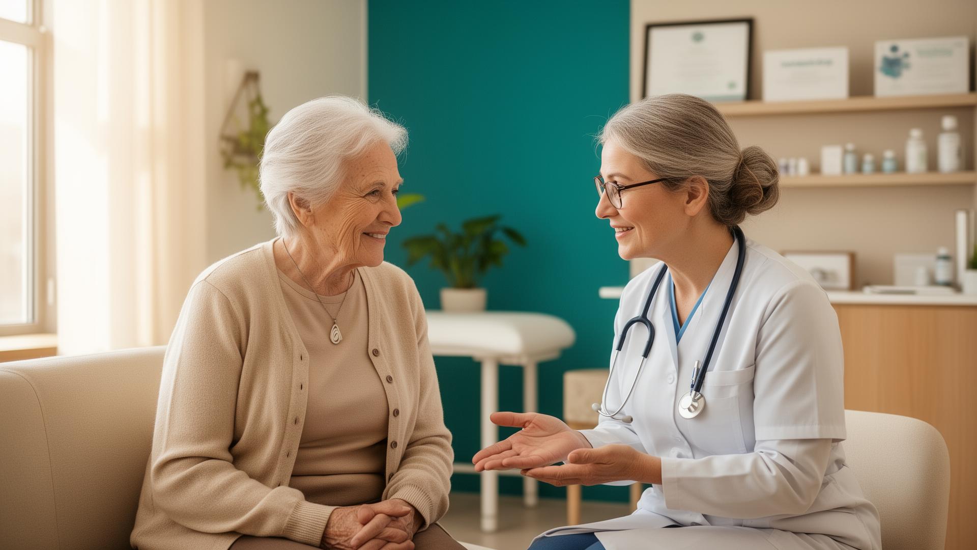 Clinician supporting patient